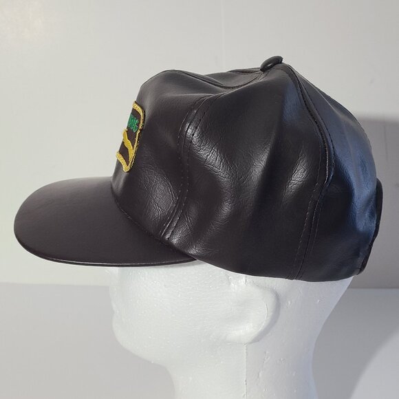 Vintage 70s/80s Browning Guns Faux Leather Brown Snapback Hat/Cap EUC - Picture 3 of 7